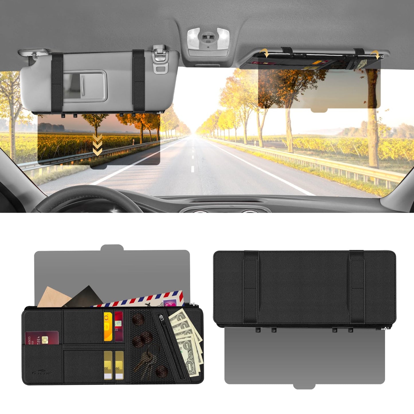 Anti-Glare Driving Visor for Sun Glare & Snow Blindness