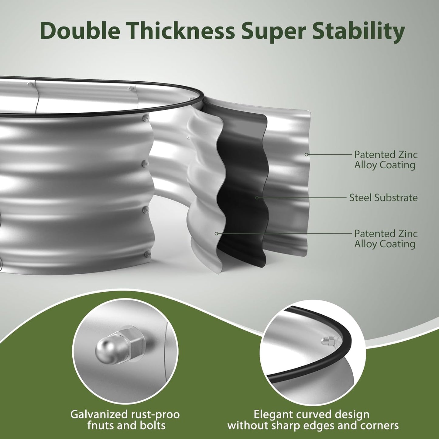 4x2x1 Ft Galvanized Metal Garden Bed(Silver)