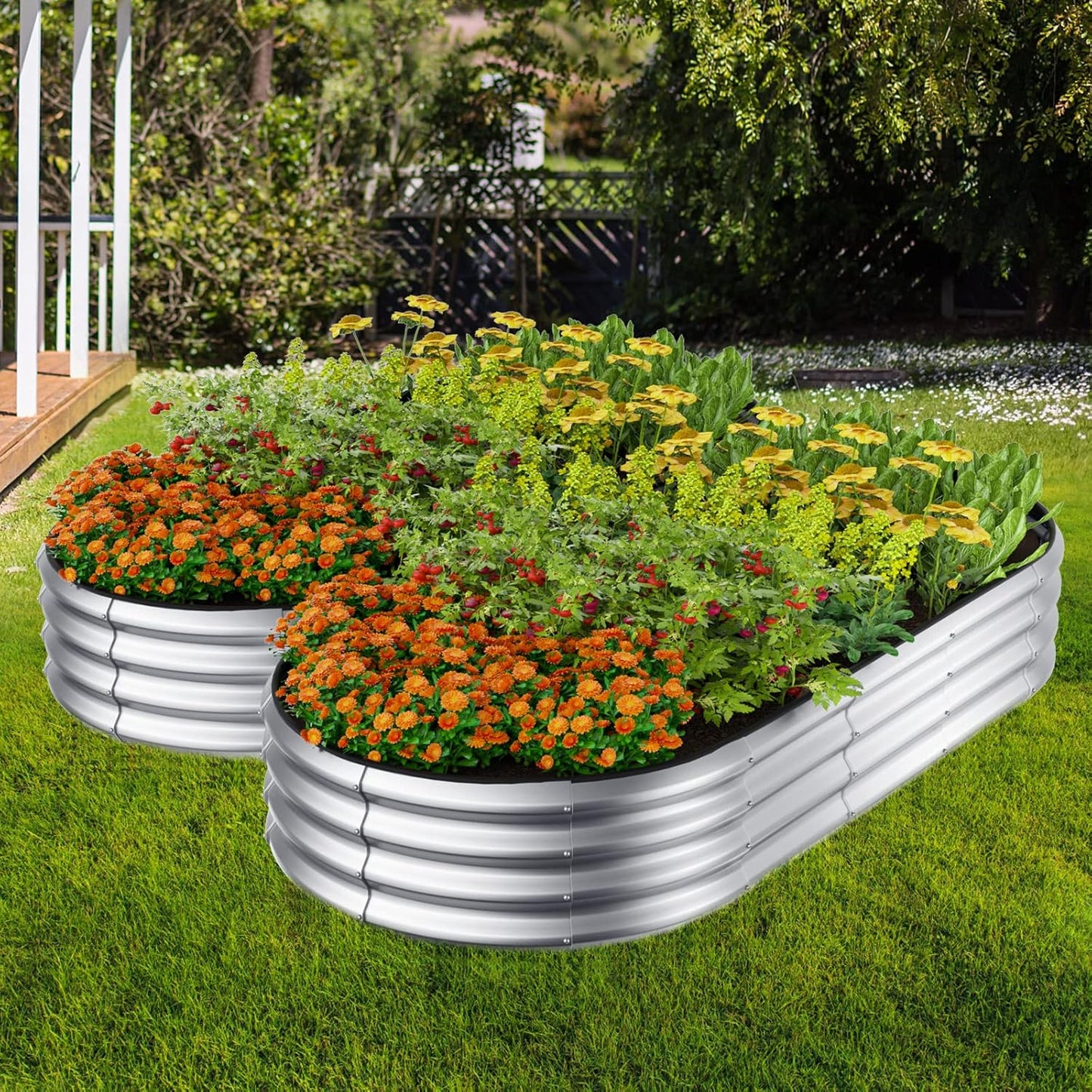 4x2x1 Ft Galvanized Metal Garden Bed(Silver)
