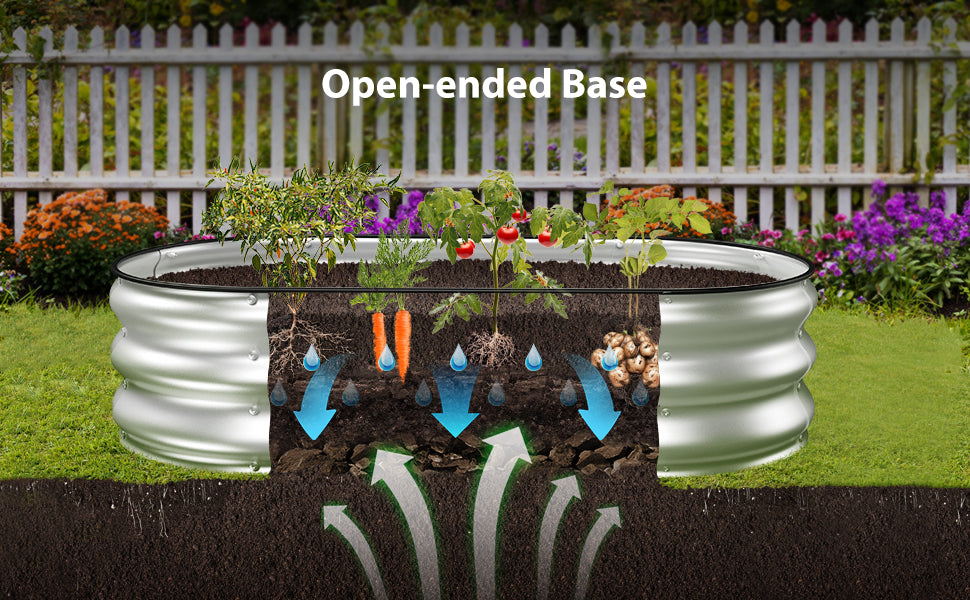 4x2x1 Ft Galvanized Metal Garden Bed(Silver)