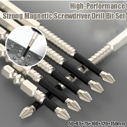 High-Magnetic Screwdriver Drill Bit Set