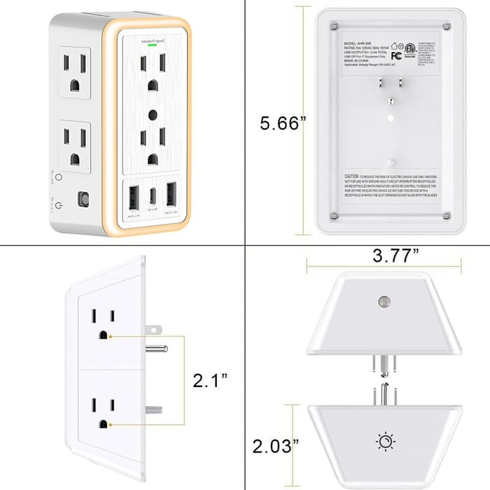 Multi-plug Extension Lamp