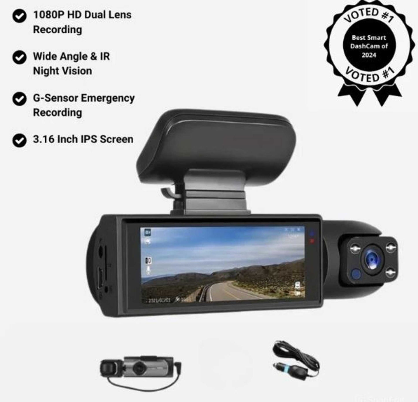 Dual Lens HD Dash Cam