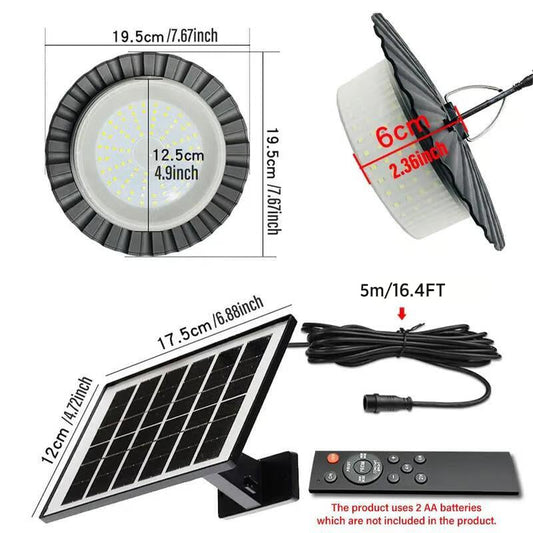 224-LED Solar Pendant Light With Motion Sensor