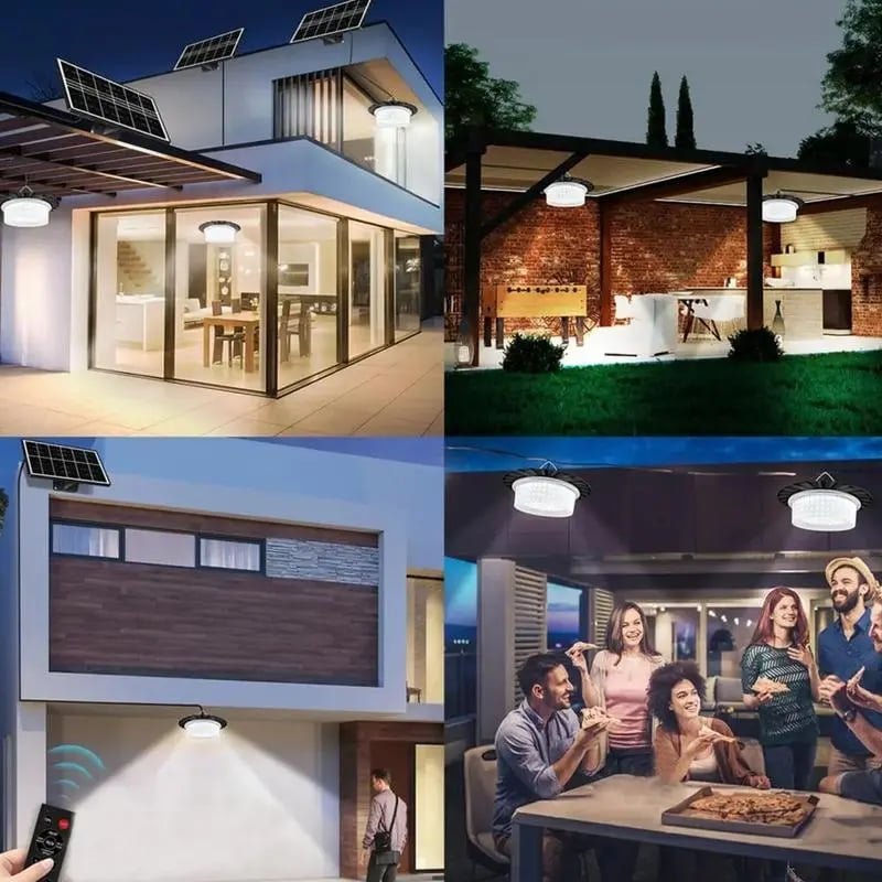 224-LED Solar Pendant Light With Motion Sensor