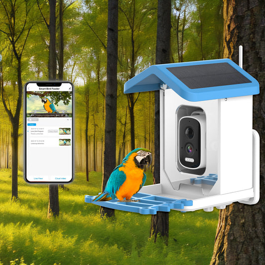 Blue Camera Bird Feeder