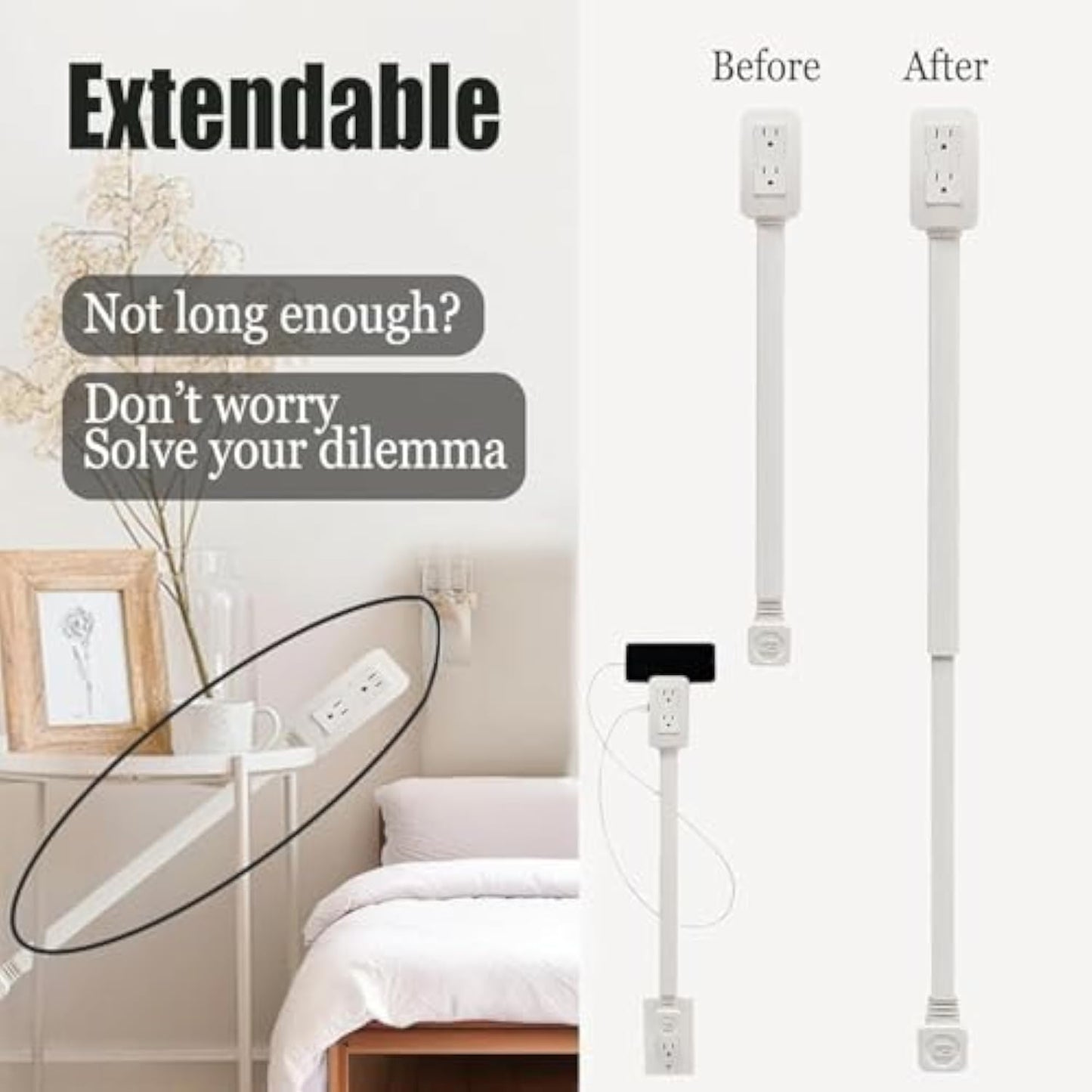 Retractable And Rotatable Electrical Outlet Extender