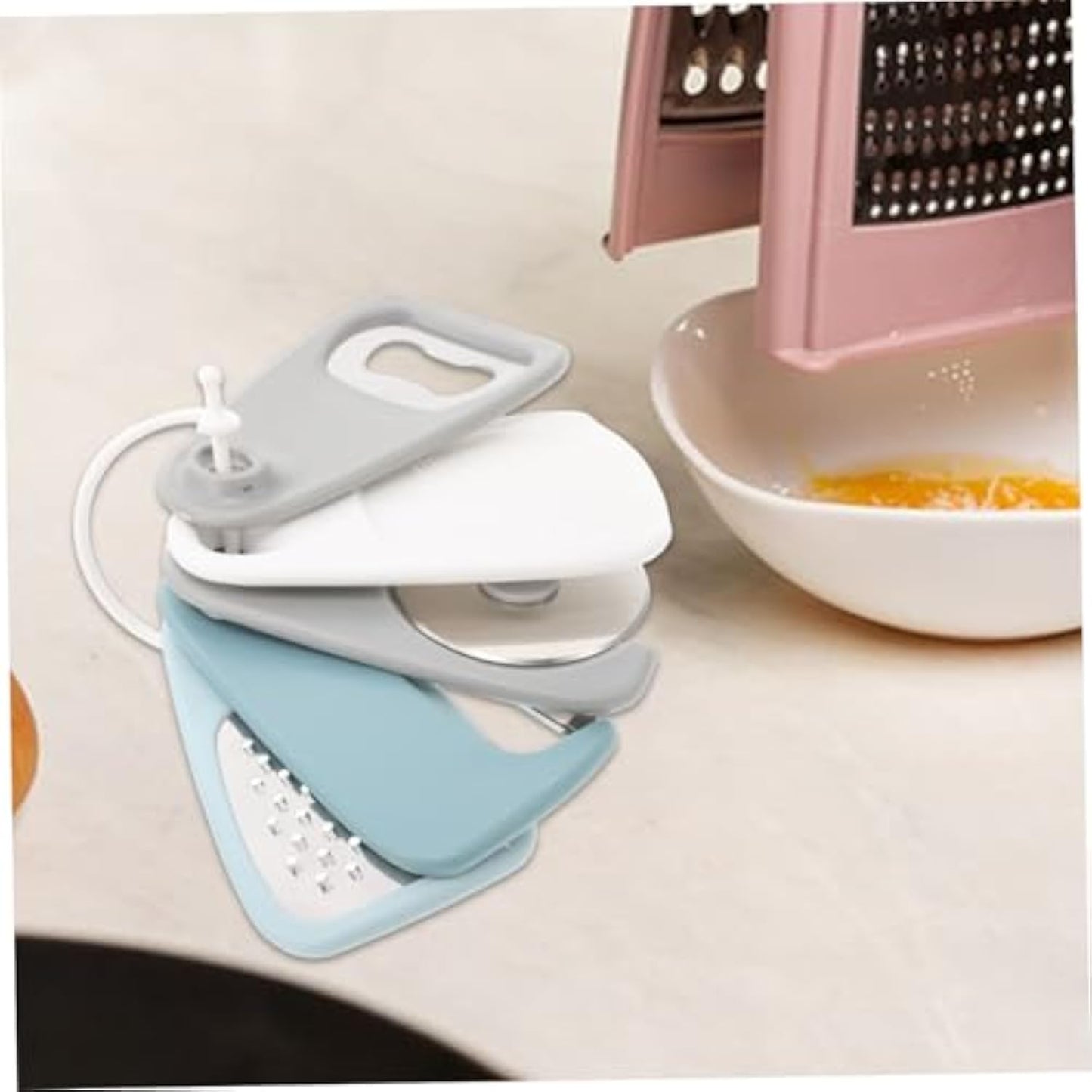 5-Piece Kitchen Gadget Set β Cheese Grater, Bottle Opener, Peeler, Pizza Cutter, And Cooking Tool