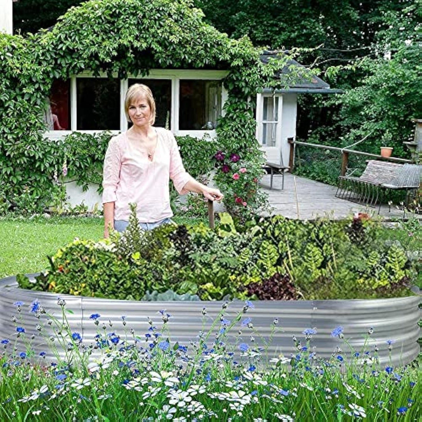 4x2x1 Ft Galvanized Metal Garden Bed(Silver)