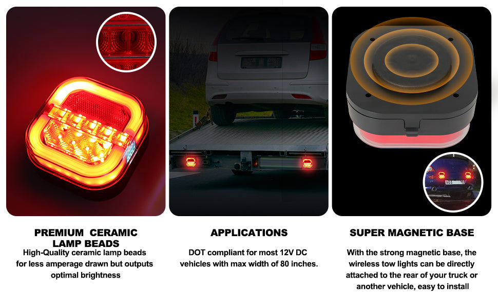 Wireless Trailer Light Kit β Rechargeable LED Tail Light Set