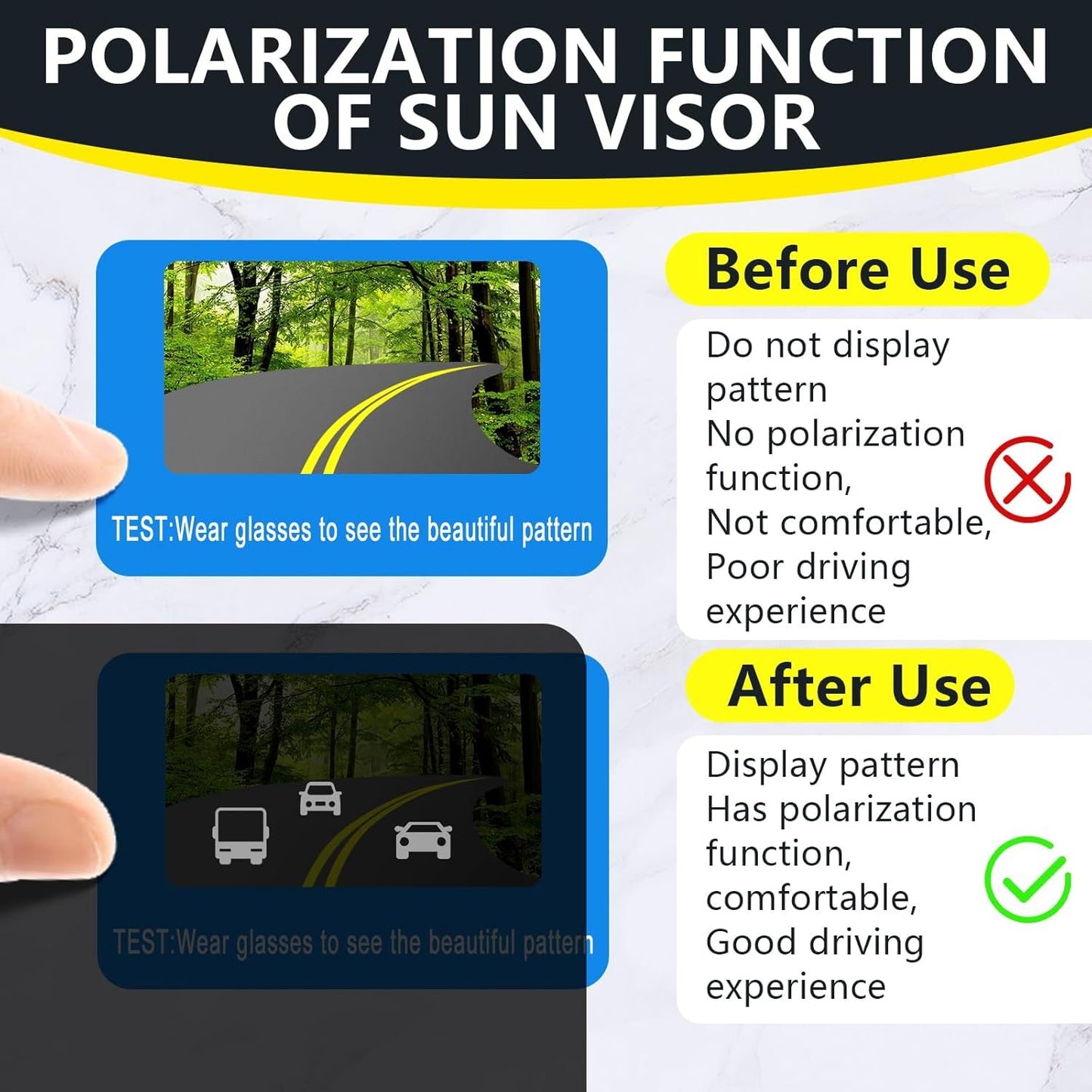 Anti-Glare Driving Visor for Sun Glare & Snow Blindness