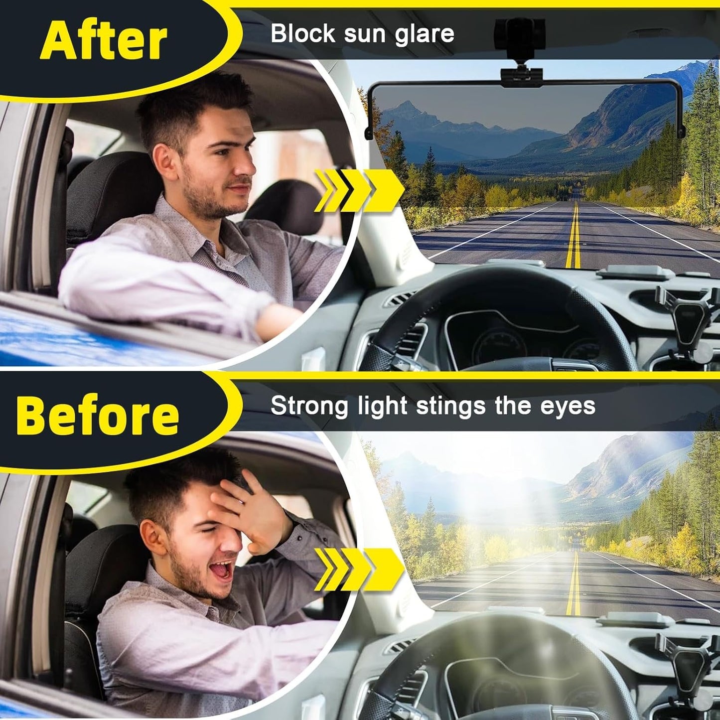 Anti-Glare Driving Visor for Sun Glare & Snow Blindness