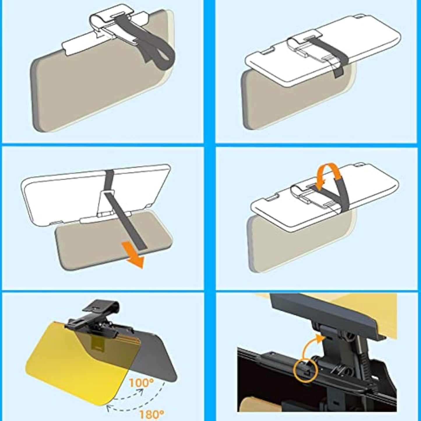 Anti-Glare Driving Visor for Sun Glare & Snow Blindness