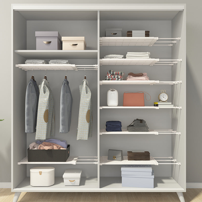 Heavy-Duty No-Drill Expandable Tension Shelf | Wardrobe Kitchen Bathroom Organizer