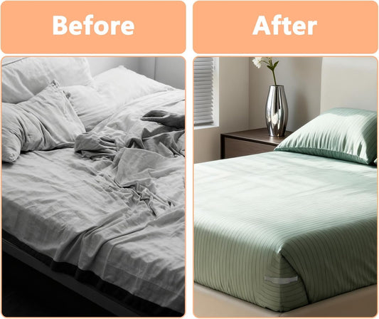 Keep Your Bed Sheets Tight All Night – Non-Slip Bed Sheet Grippers (4 Pack)