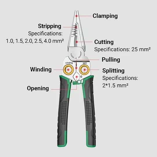 Multi-functional wire stripping pliers& Cutting and Pulling Wires