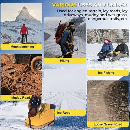Ice Cleats for Shoes & Boots | Anti-Slip Traction Crampons for Snow & Ice Walking