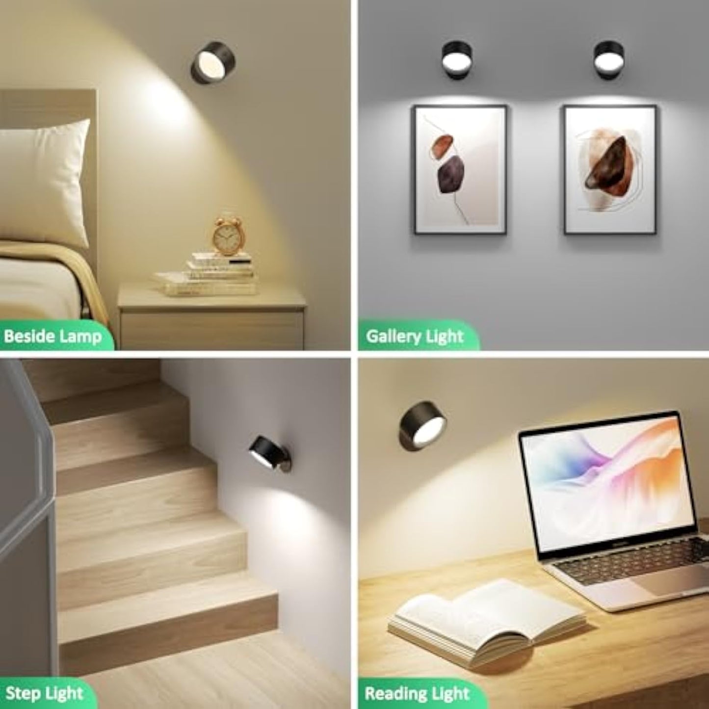 360° Touch-Control LED Wall Light – wireless & USB rechargeable