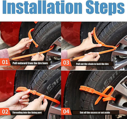 Universal Reusable Anti-Skid Snow Tire Chains