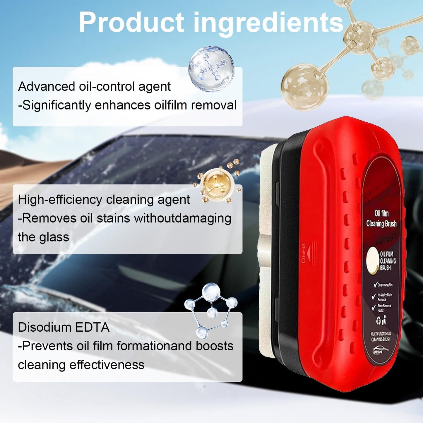 Car Glass Oil Film Cleaning Brush