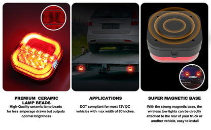 Wireless Trailer Light Kit – Rechargeable LED Tail Light Set