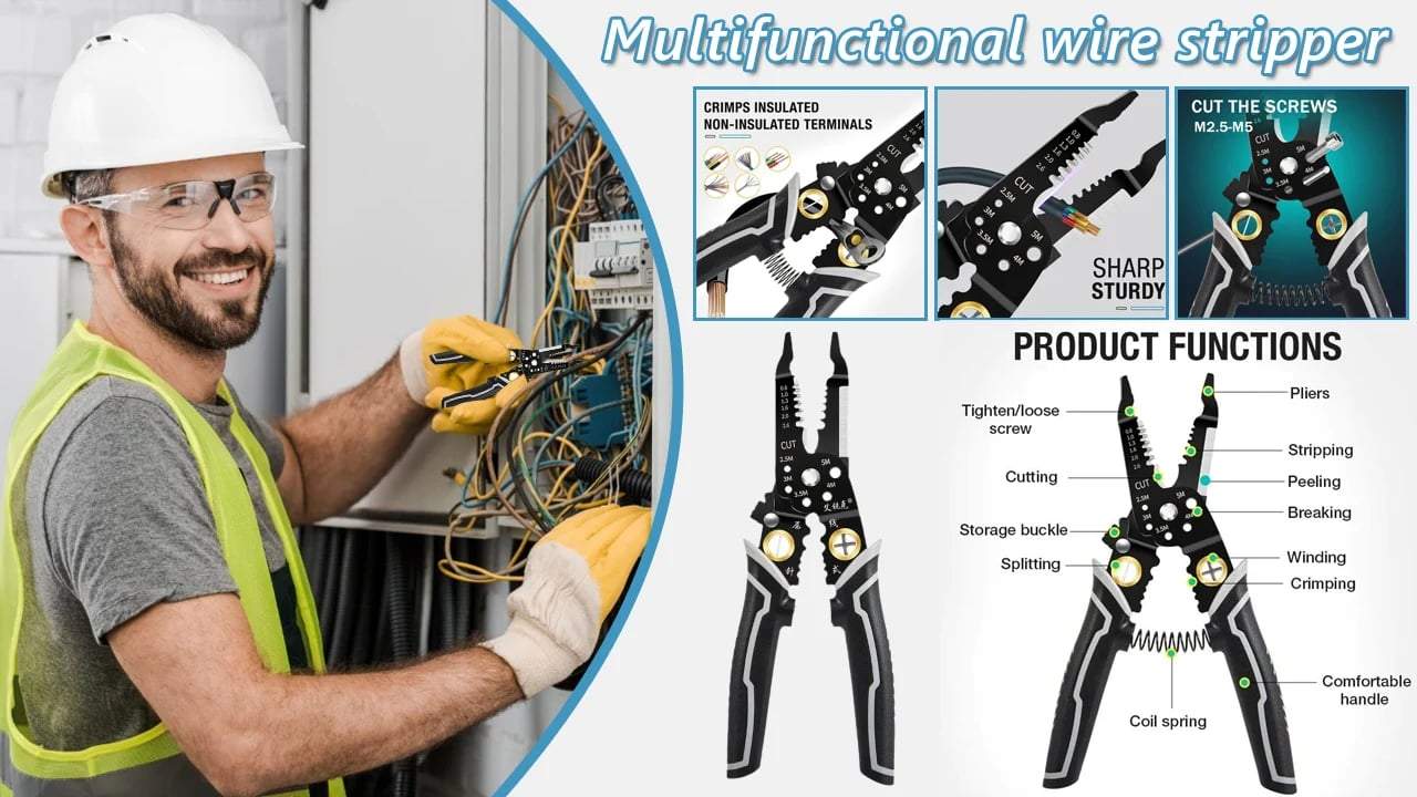 Multi-functional wire stripping pliers& Cutting and Pulling Wires